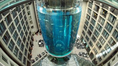 Revienta el AquaDom de Berlín, el acuario cilíndrico más grande del mundo