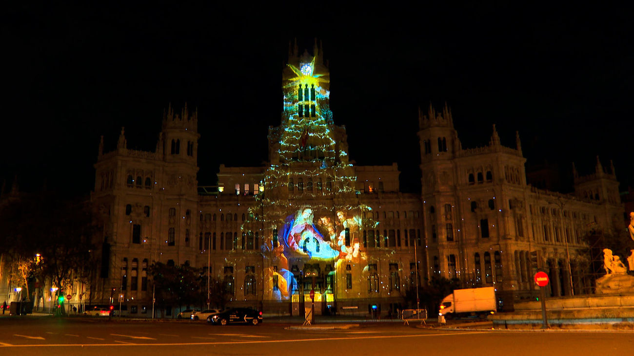 El videomapping navideño en Cibeles, listo para su inauguración