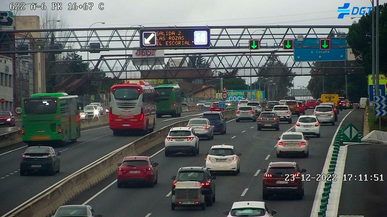 La operación salida de Navidad genera retenciones de más de 10 kilómetros en la A-6 desde Aravaca a Torrelodones