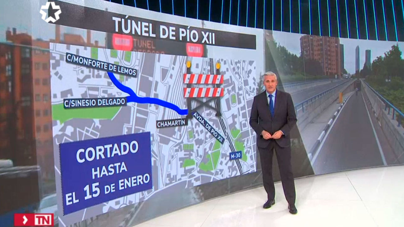 Cortado el túnel de Pío XII hasta el 15 de enero