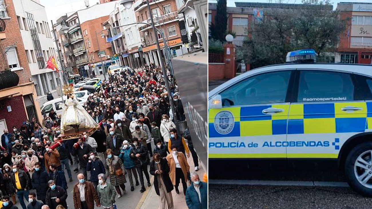 Un vehículo de la Policía Municipal de Alcobendas arrolla accidentalmente a una multitud durante una procesión en Navidad
