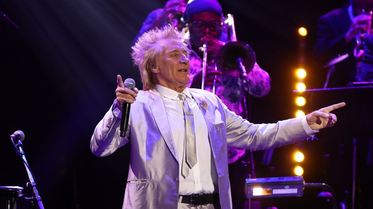 Rod Stewart en concierto en Londres en 2022