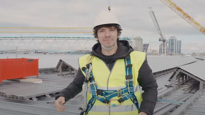 Subimos a la cubierta del estadio Santiago Bernabéu