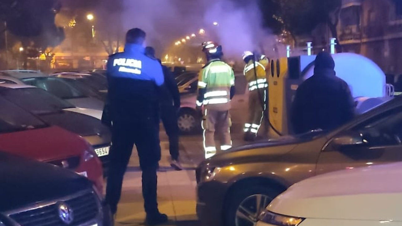 Incendio de un contenedor en Alcorcón