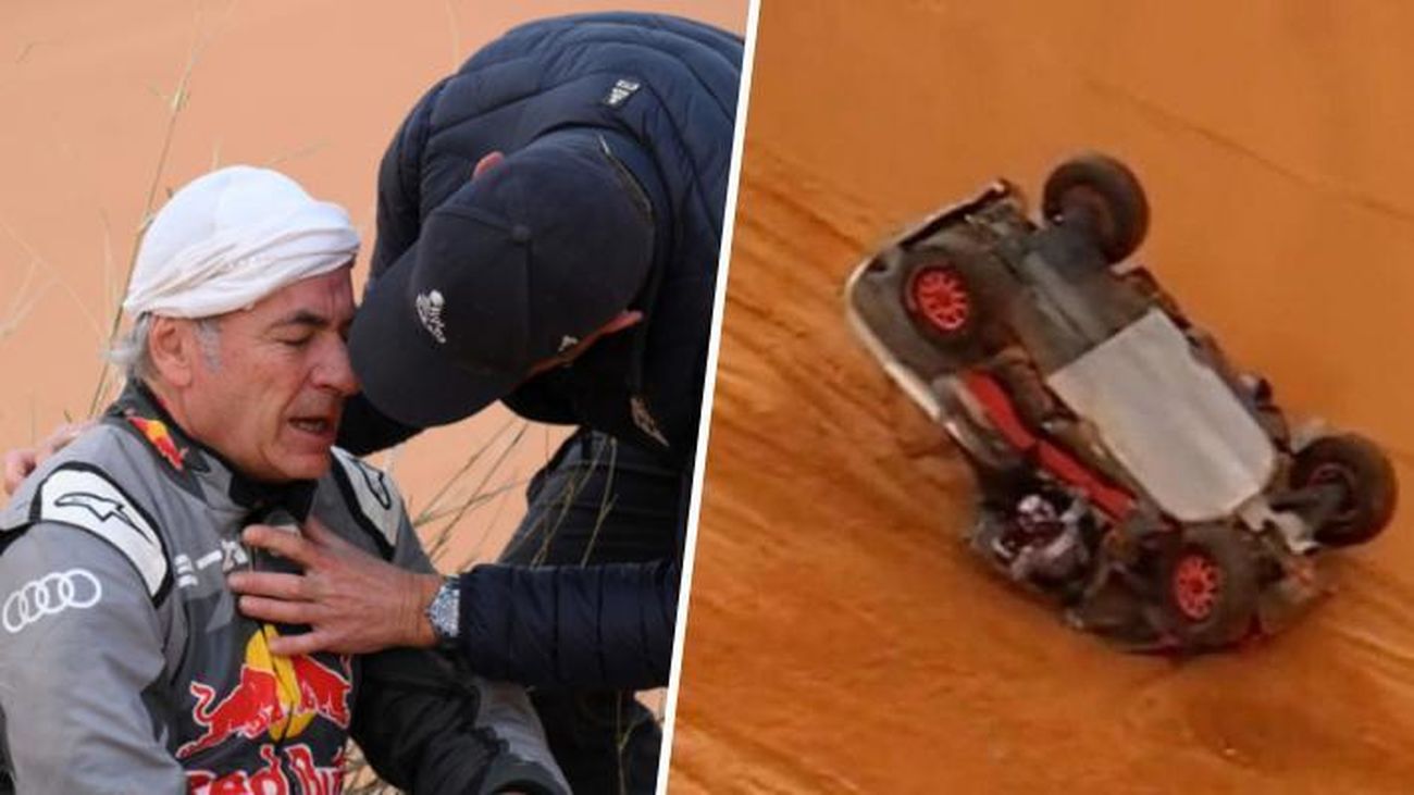 Carlos Sainz tiene fracturadas dos vértebras tras su accidente en el Dakar
