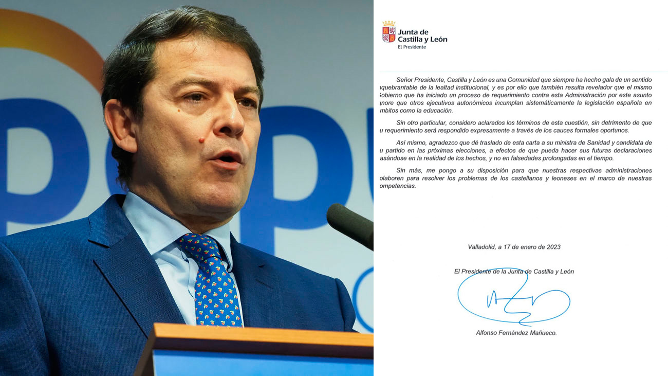 Dura carta de Mañueco a Sánchez por las presiones del Gobierno a Castilla y León