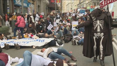 Manifestación de  Amyts en Madrid en la sexta semana de huelga indefinida en Atención Primaria