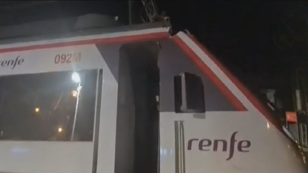Susto en el Cercanías: un árbol impacta contra un tren a la entrada de Las Rozas