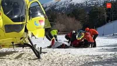 Rescatan a un esquiador herido en Rascafría