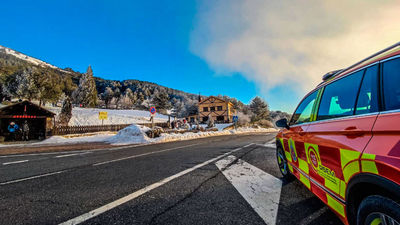 Cortado el acceso al Puerto de Navacerrada en la M-601