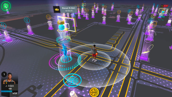 Los jugadores de  'NBA All-World' pueden geolocalizarse en distintos barrios y zonas para competir con otros usuarios / ARCHIVO