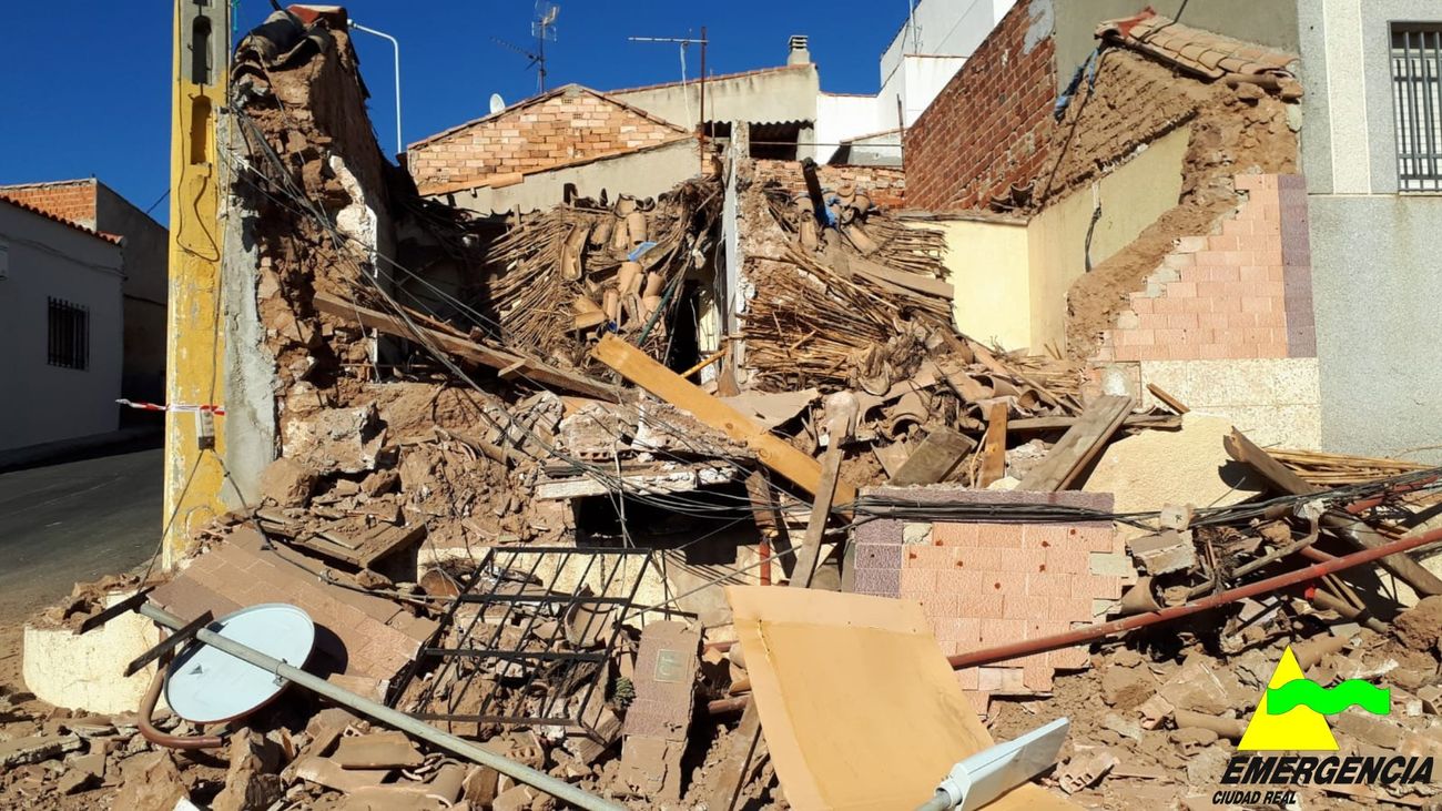 Derrumbe casa en Puertollano