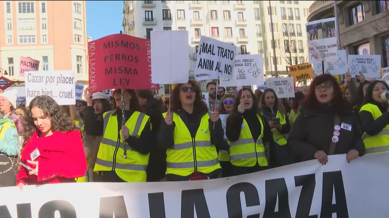 Manifestación en Madrid contra la caza