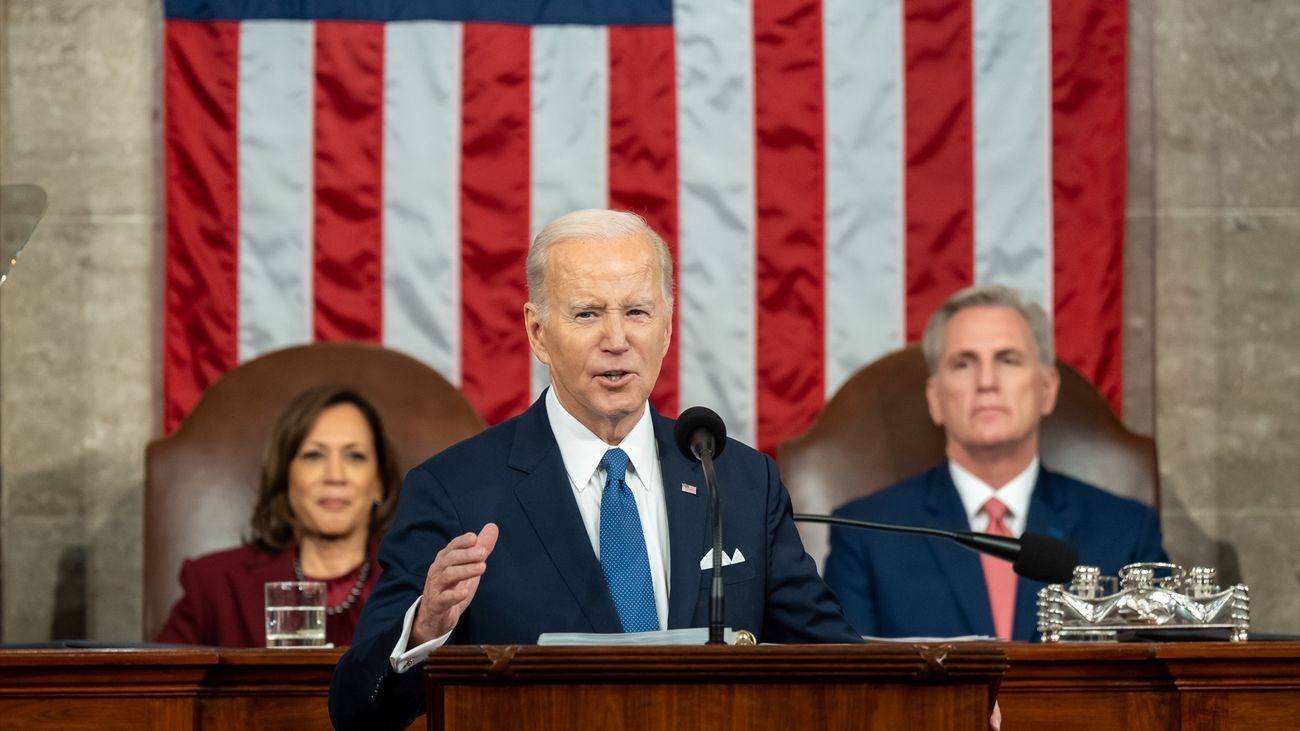 El presidente de Estados Unidos, Joe Biden, durante su intervención en el Estado de la Unión