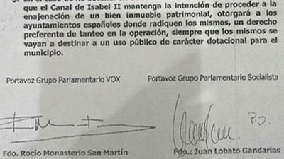 Acuerdo entre PSOE y Vox , respaldado por Unidas Podemos y Más Madrid en la Asamblea de Madrid