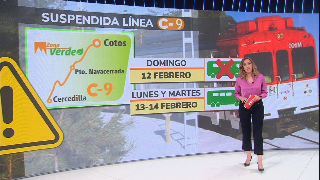 La C-9 de Cercanías estará cortada y sin vías alternativas el domingo 12 de febrero