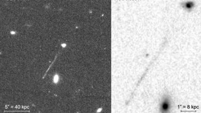 El Hubble descubre un agujero negro supermasivo que viaja por el espacio fuera de control