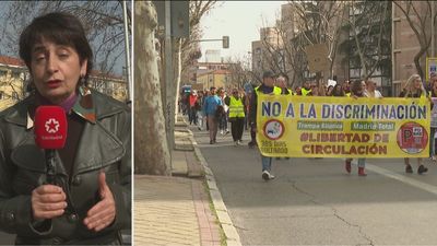 Protestas en Plaza Elíptica contra las limitaciones de Madrid 360