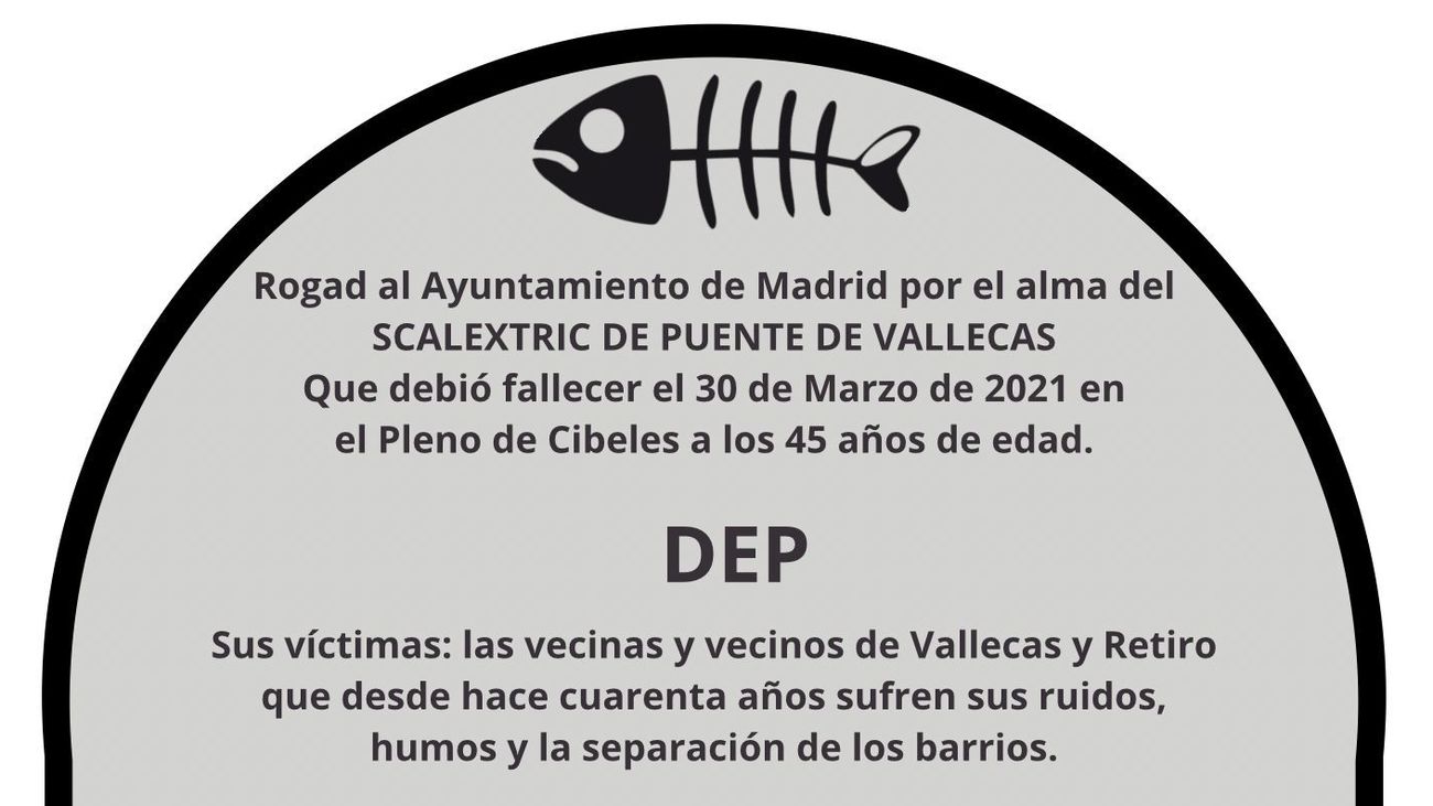 Esquela vecinal del entierro de la sardina en Retiro y Puente de Vallecas
