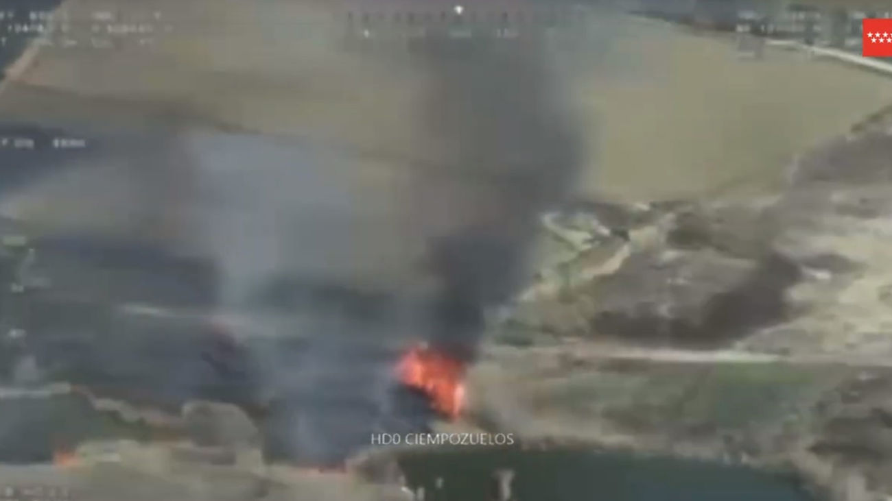 imagen aérea del incendio en Ciempozuelos.