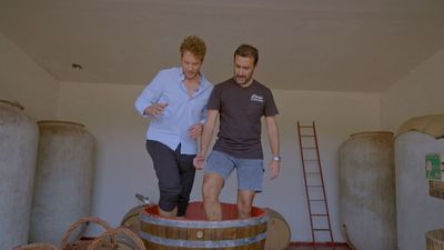 Un rato divertido con Juanma Castaño en la pisada de la uva