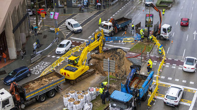 Tres socavones enormes provocan el caos en Palma