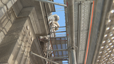 Las obras de la Puerta de Alcalá, desde dentro