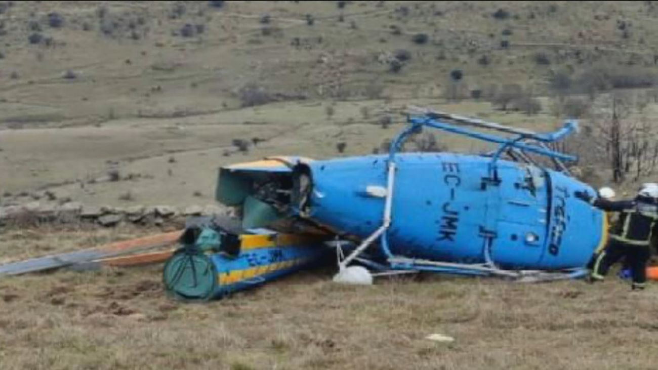 Se estrella un helicóptero de la DGT en Robledo de Chavela