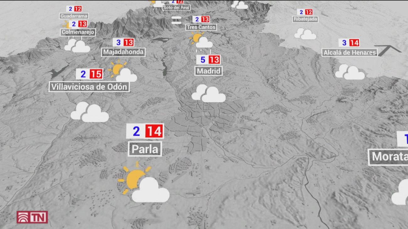 El tiempo en Madrid este lunes: Aviso de nieve en la sierra, posible lluvia y suben las temperaturas