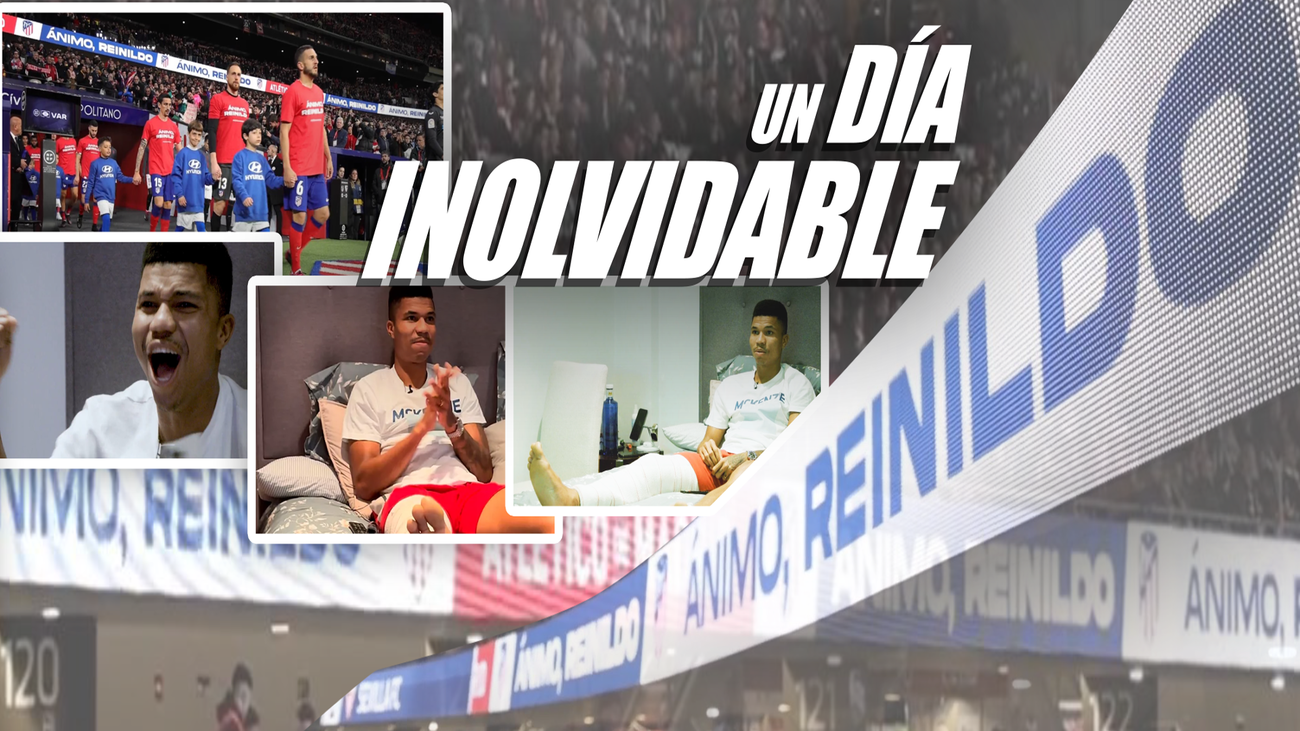 Así disfrutó Reinildo de la goleada del Atlético al Sevilla y del cariño de sus compañeros