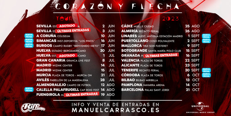 Manuel Carrasco recalará en Madrid los días 14 y 15 de julio con