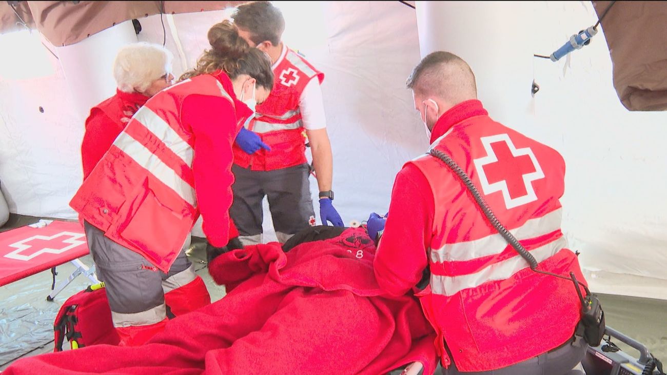 Cruz Roja simula una riada en Rivas Vaciamadrid