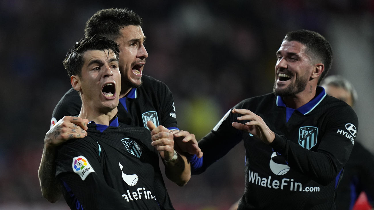 El Atlético de Madrid gana 0-1 al Girona con un gol de Morata en el minuto 91