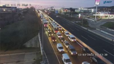 Un accidente en la A-4, a la altura de Valdemoro, provoca varios kilómetros de retenciones