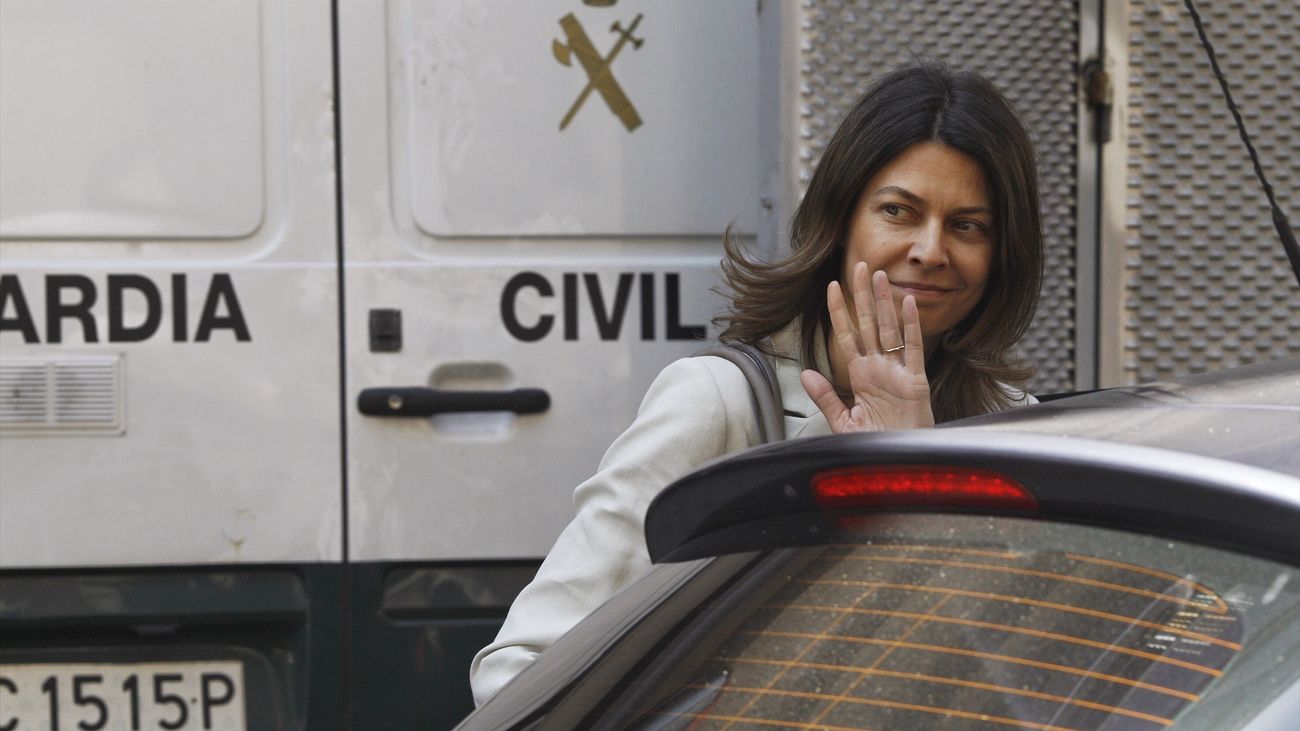 La exconsejera de Educación de la Comunidad de Madrid Lucía Figar a la salida de la Audiencia Nacional