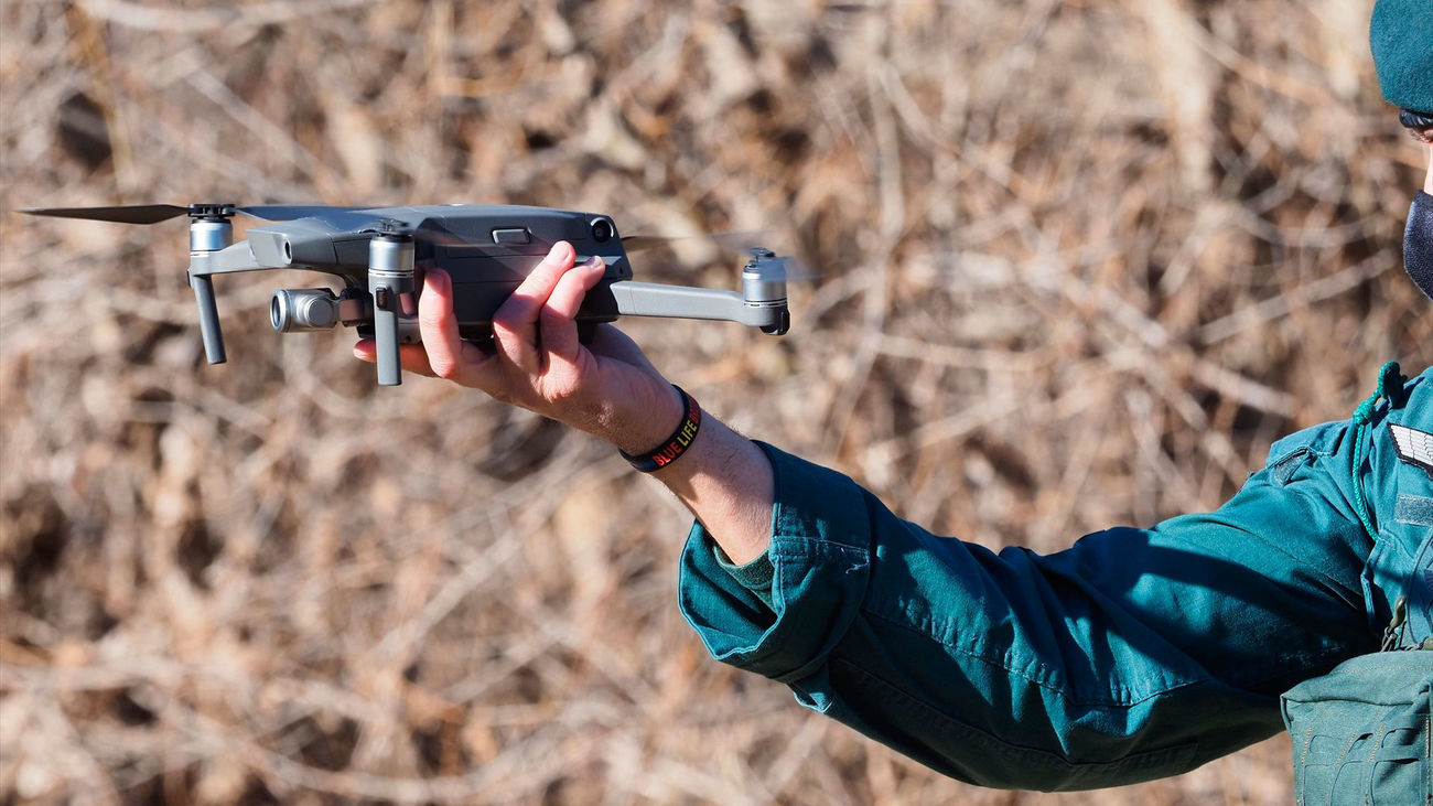 Uno de los drones utilizados por la Guardia Civil en la búsqueda de Esther López en Traspinedo, Valladolid