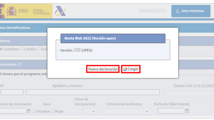 Renta Web Open / AGENCIA TRIBUTARIA