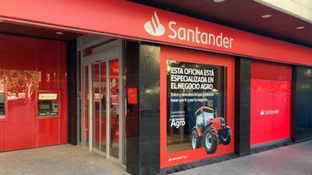 Oficina del Banco Santander, entidad en la que se abonada la pensión de la fallecida