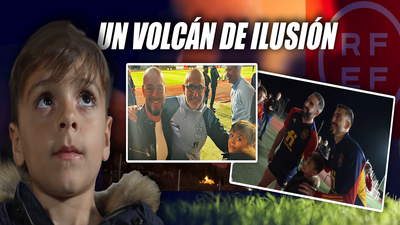 Carlos y su familia disfrutan de la Selección española tras perderlo todo por el volcán de La Palma