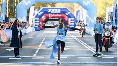 Los favoritos Kipkoech y Kemboi,  en la presentación del Medio Maratón de Madrid