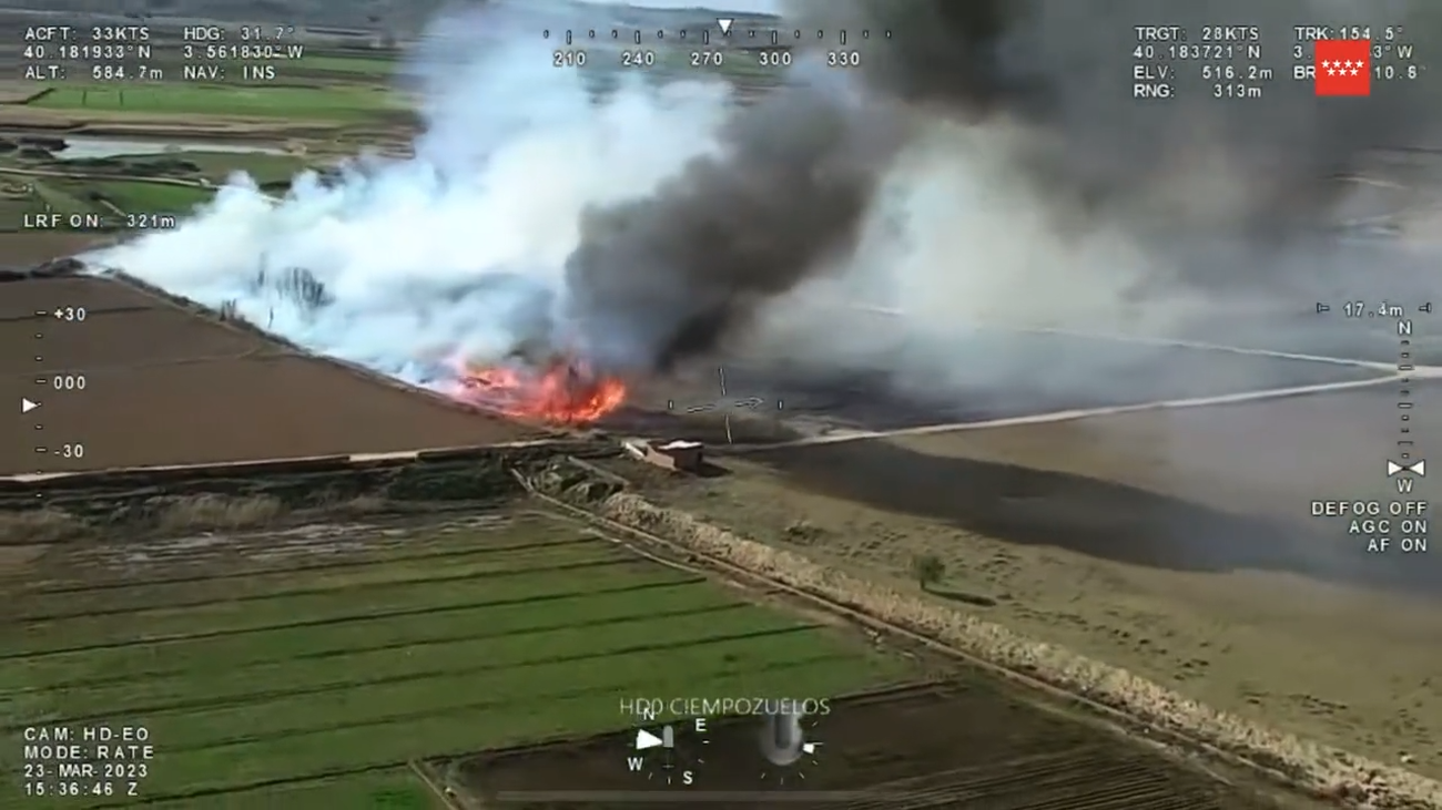Bomberos de la Comunidad extinguen otro incendio forestal en Ciempozuelos