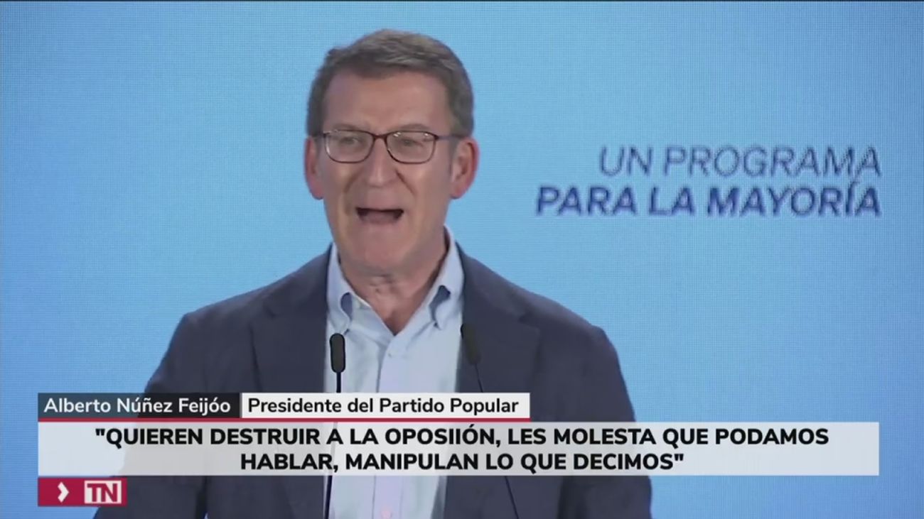 Feijóo acusa a Sánchez de querer "destruir la oposición"