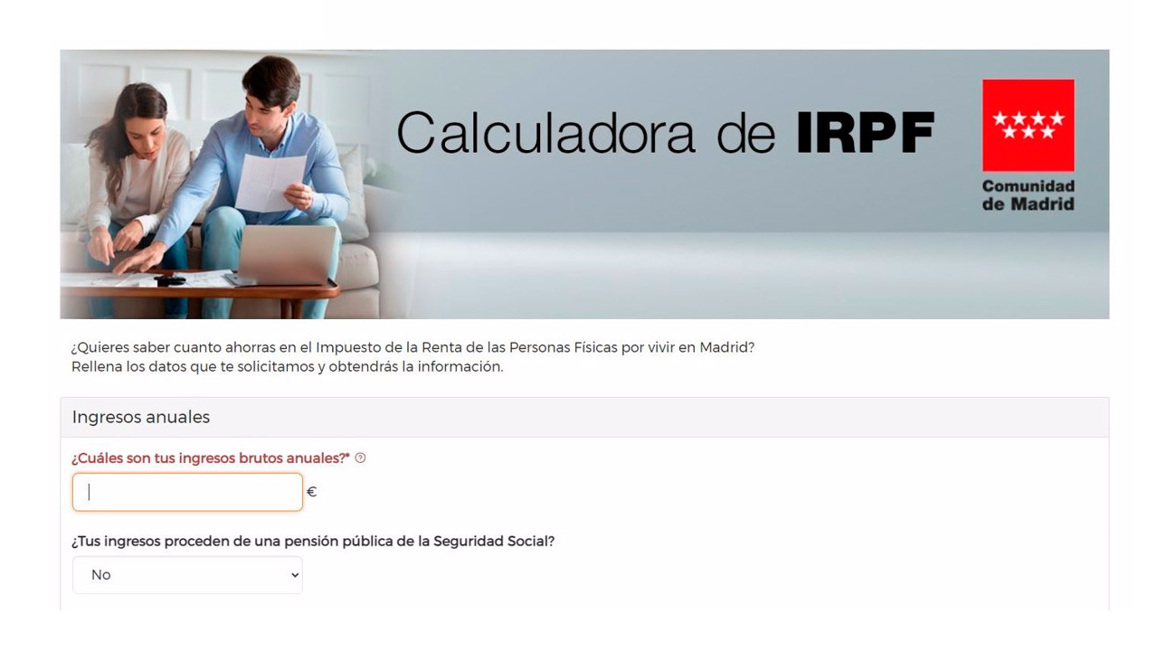 Madrid activa una calculadora virtual de ahorro fiscal en el IRPF