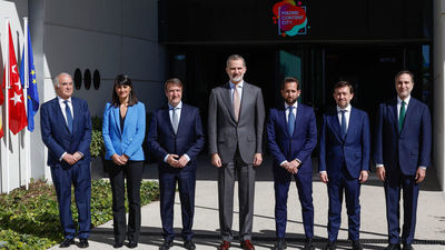 Felipe VI visita el el complejo audiovisual “Madrid Content City” en Tres Cantos