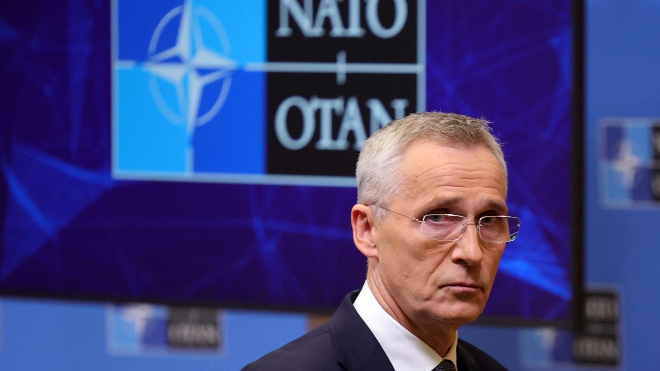 Jens Stoltenberg en rueda de prensa