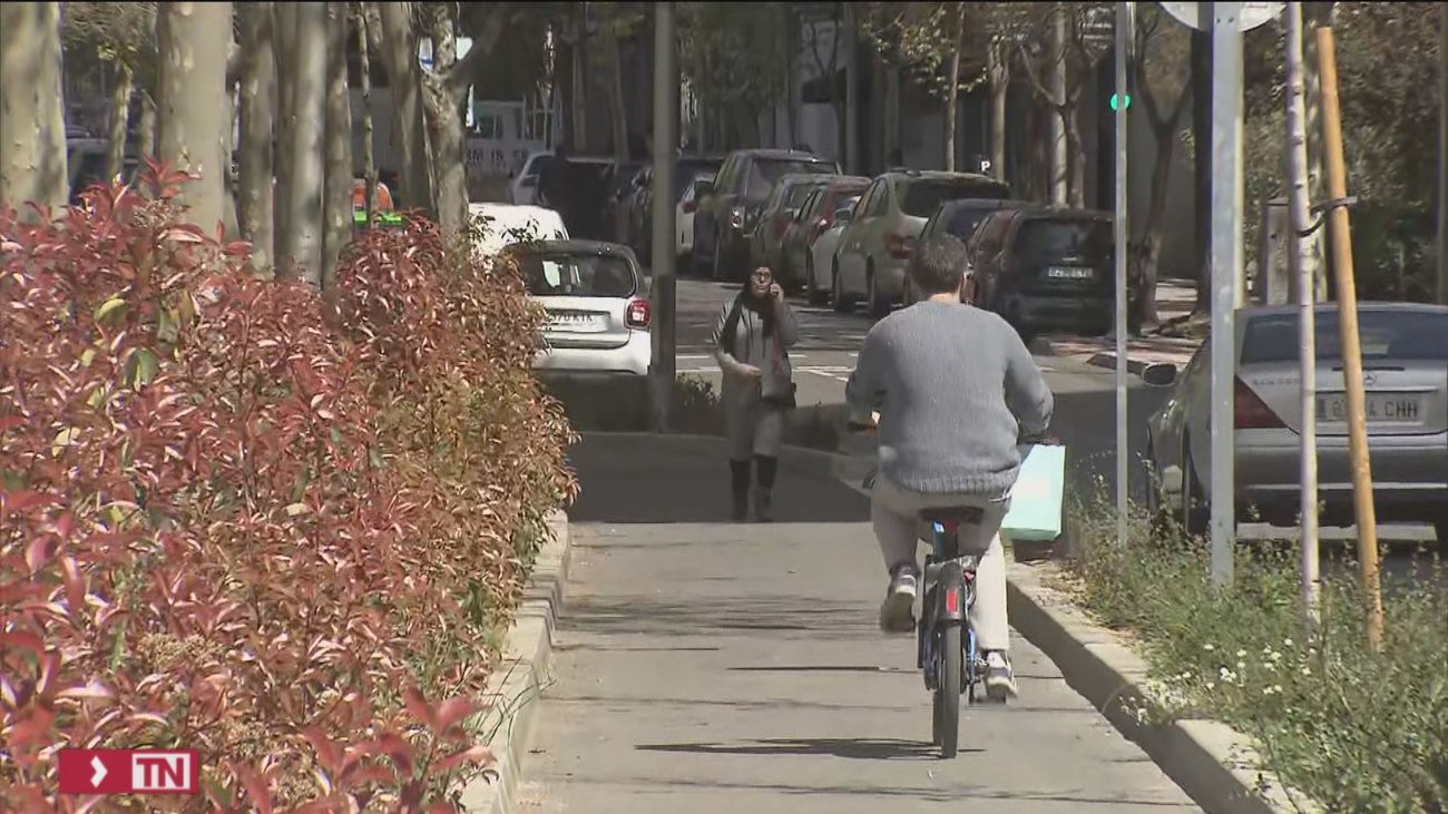 Carril bici en la Castellana