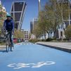 Abierto el primer tramo del carril ciclista de la Castellana