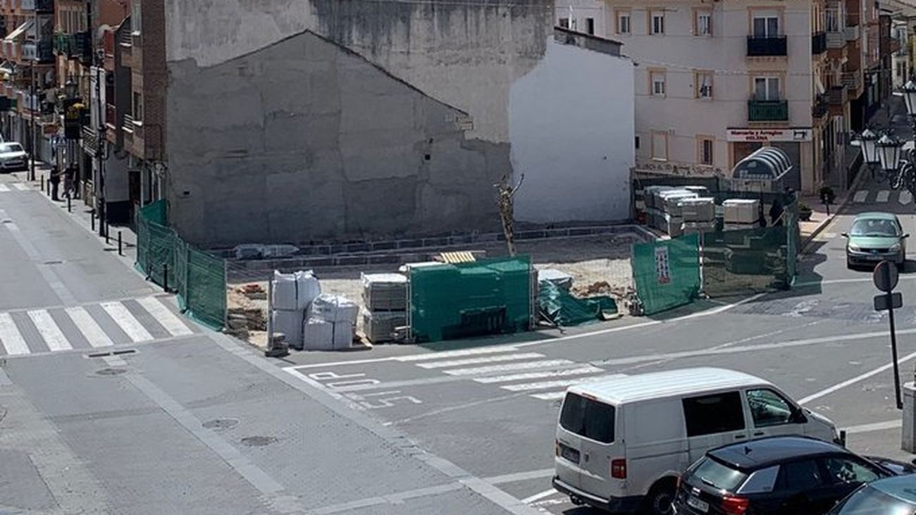 Zona de obras en el entorno de la Plaza Mayor de El Molar