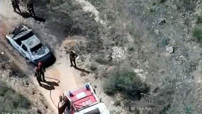 Controlado un fuego entre Arganda y Morata de Tajuña provocado por el incendio de un vehículo