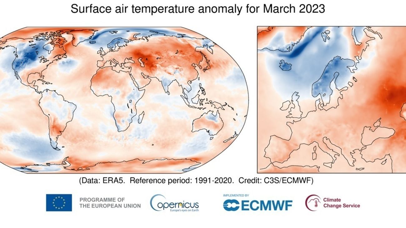 Last March was the second warmest in the world since there are records, according to Copernicus